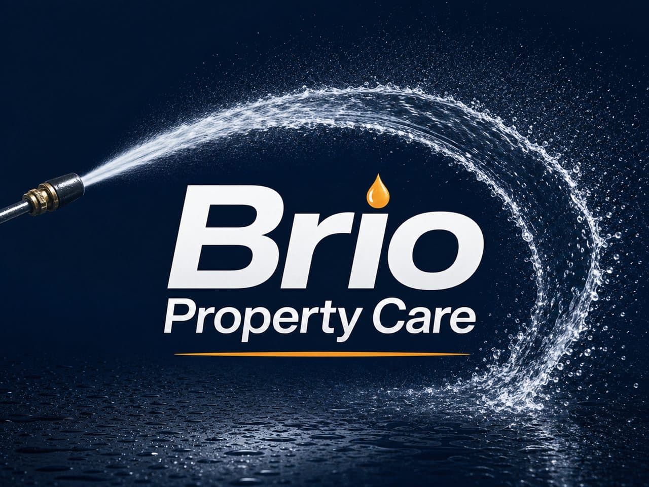 Brio Property Care branded pressure washing graphic